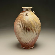 Load image into Gallery viewer, Combed Edo Jar in Copper Penny and Ash Glazes, 11.5"h (Ben Owen III)
