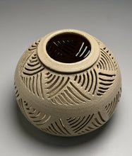 Load image into Gallery viewer, Carved Urn Luminaria in Salt Glaze, 6.5"h (Pots From The Past)
