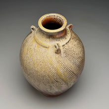 Load image into Gallery viewer, Combed Edo Jar in Copper Penny and Ash Glazes, 11.5"h (Ben Owen III)
