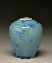 Load image into Gallery viewer, Egg Vase in Turquoise Crystalline, 4"h (Benjamin Owen IV)

