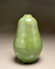 Load image into Gallery viewer, Pear Vase in Lily Pad Green Crystalline, 6.25"h (Ben Owen III)

