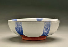 Load image into Gallery viewer, Serving Bowl in Dogwood White with Blue Accents, 6.75"dia. (Benjamin Owen IV)
