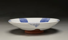 Load image into Gallery viewer, Flair Bowl in Dogwood White with Blue Accents, ~7.25"dia. (Benjamin Owen IV)
