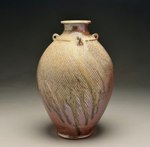 Load image into Gallery viewer, Combed Edo Jar in Copper Penny and Ash Glazes, 11.5"h (Ben Owen III)
