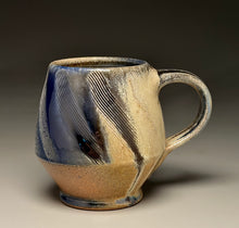 Load image into Gallery viewer, Combed Mug in Cobalt, Yellow Matte &amp; Ash Glazes, 4.5"h (Ben Owen III)
