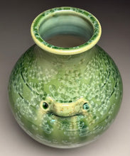 Load image into Gallery viewer, Handled Han Vase in Lily Pad Green Crystalline, 11.25"h (Ben Owen III)
