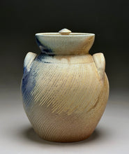 Load image into Gallery viewer, Combed Covered Jar #2 in Multi-Layered Glazes, 9"h (Tableware Collection)
