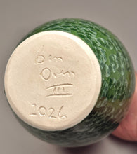 Load image into Gallery viewer, Pear Vase in Lily Pad Green Crystalline, 9.25"h (Ben Owen III)
