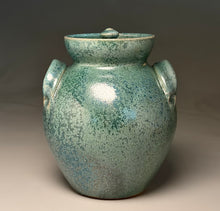 Load image into Gallery viewer, Handled, Covered Jar in Patina Green Glaze, 9.25"h (Tableware Collection)

