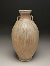 Load image into Gallery viewer, Two-Handled Vase with Combed Lines in Natural Ash and Yellow Matte Glazes, 12.5"h (Ben Owen III)
