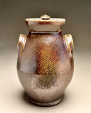 Load image into Gallery viewer, Combed Covered Jar in Copper Penny &amp; Ash Glazes, 8.75"h (Tableware Collection)
