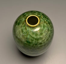 Load image into Gallery viewer, Egg Vase in Lily Pad Green Crystalline, 6"h (Ben Owen III)
