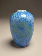 Load image into Gallery viewer, Egg Vase #1 in Turquoise Crystalline, 5.5&quot;h (Ben Owen III)
