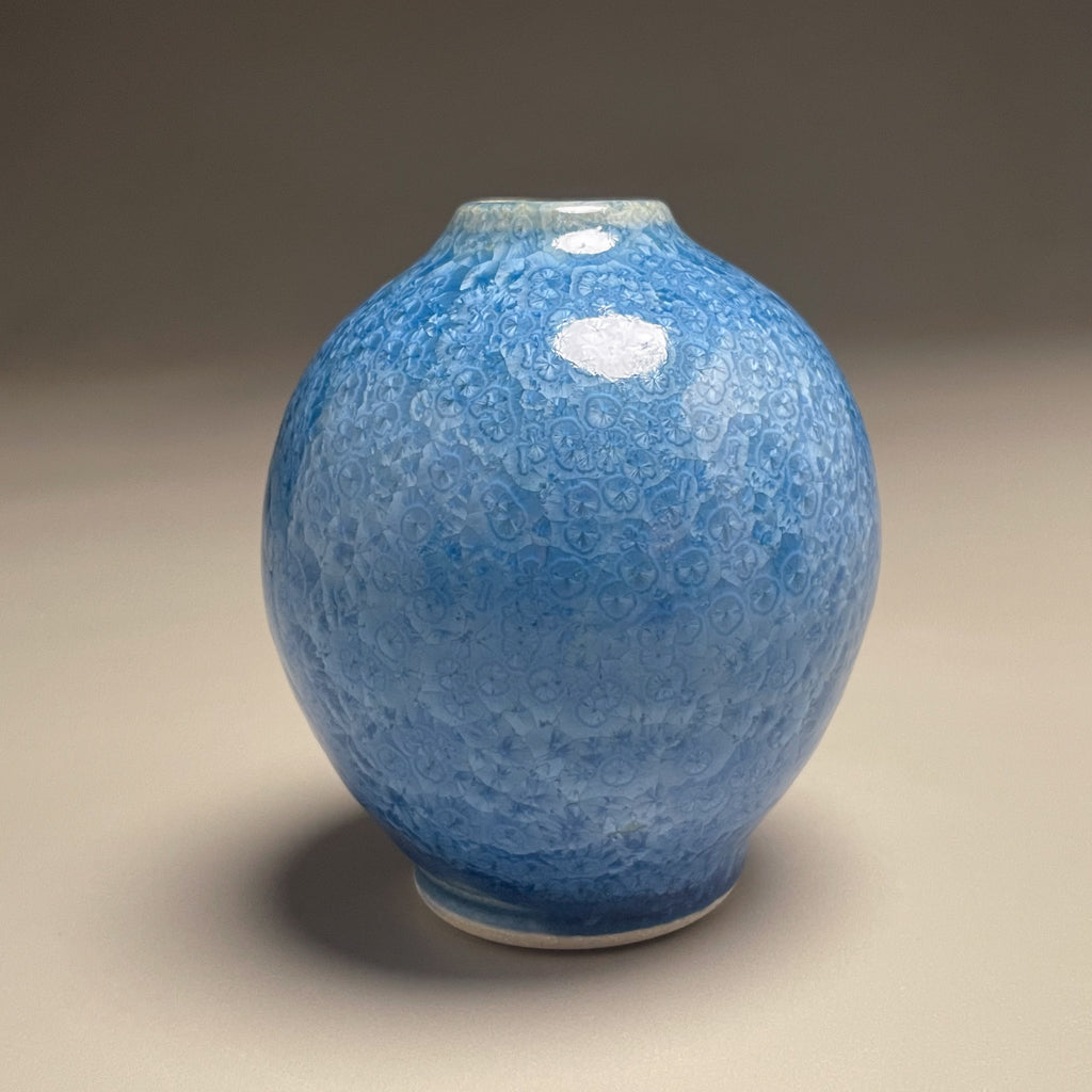 Miniature Globe Vase in Turquoise Crystalline, 3.75