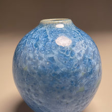 Load image into Gallery viewer, Miniature Globe Vase in Turquoise Crystalline, 3.75&quot;h (Ben Owen III)
