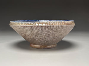 Combed Serving Bowl in Salt & Cobalt, 8.75"dia. (Tableware Collection)