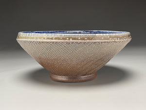 Combed Serving Bowl in Salt & Cobalt, 8.75"dia. (Tableware Collection)