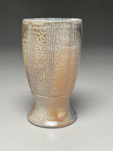 Load image into Gallery viewer, Combed Tumbler #2 in Yellow matte &amp; Cobalt, 5.75&quot;h (Tableware Collection)
