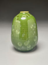 Load image into Gallery viewer, Pear Vase in Lily Pad Green Crystalline, 5.25"h (Ben Owen III)
