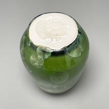 Load image into Gallery viewer, Miniature Pear Vase in Lily Pad Green Crystalline, 3.5"h (Ben Owen III)
