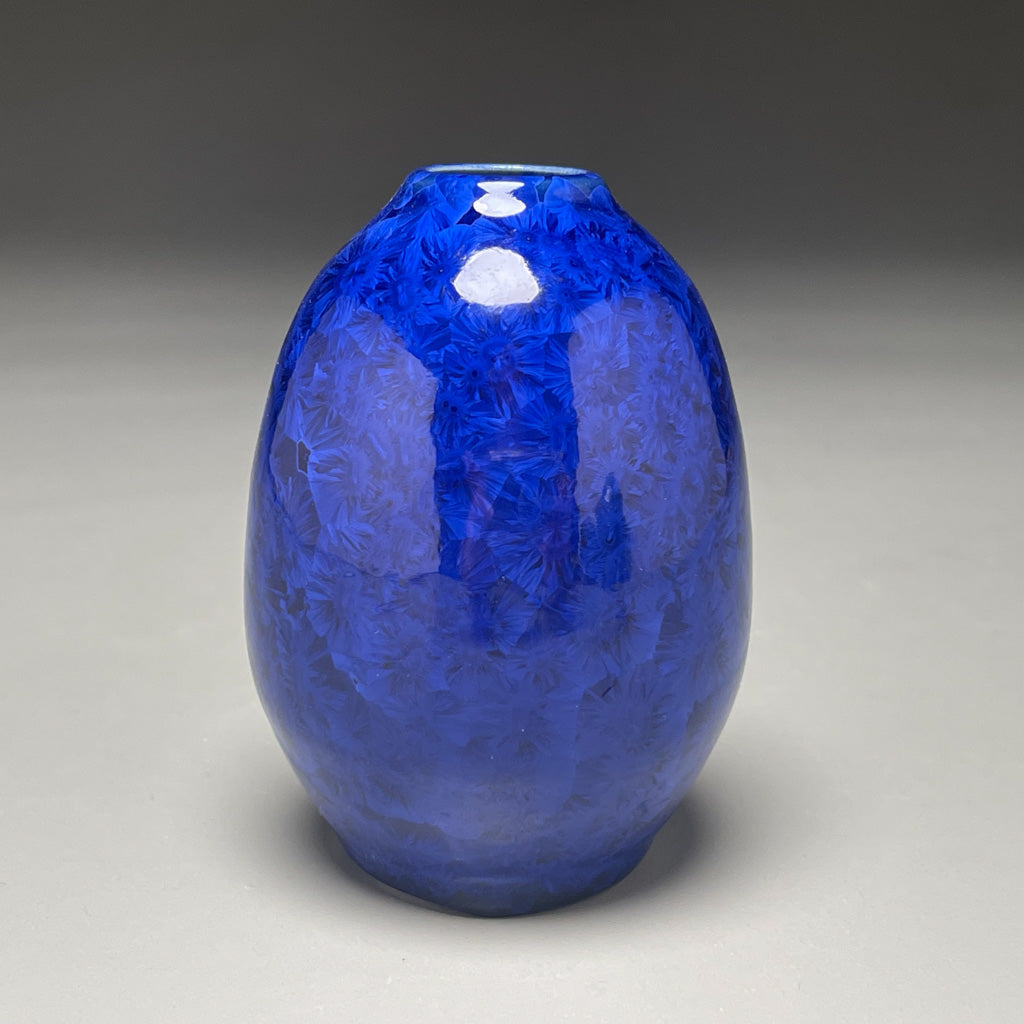 Miniature Pear Vase in Midnight Blue Crystalline, 3.75