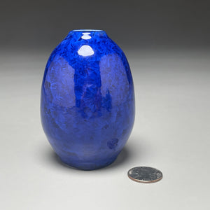 Miniature Pear Vase in Midnight Blue Crystalline, 3.75"h (Ben Owen III)