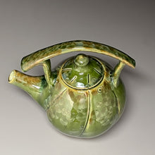 Load image into Gallery viewer, Melon Teapot with Post-and-Lintel Handle in Lily Pad Green Glaze, 8"h (Ben Owen III)
