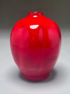 Melon Egg Vase #3 in Chinese Red, 5.75"h (Ben Owen III)