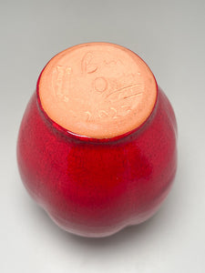 Melon Egg Vase #3 in Chinese Red, 5.75"h (Ben Owen III)