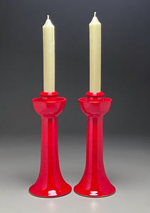 Candlesticks in Chinese Red, 13.75"h (Ben Owen III)