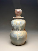 Load image into Gallery viewer, Lidded Gourd Vase in Ash with Cobalt, 13.5"h (Silas Bradley)

