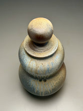 Load image into Gallery viewer, Lidded Gourd Vase in Ash with Cobalt, 13.5"h (Silas Bradley)
