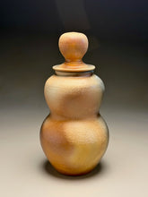 Load image into Gallery viewer, Lidded Gourd Vase in Ash with Cobalt, 13.5"h (Silas Bradley)
