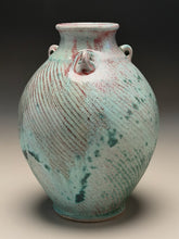 Load image into Gallery viewer, Edo Jar with Combed Water Lines in Patina Green, 8"h (Ben Owen III)
