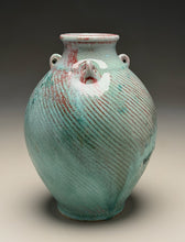 Load image into Gallery viewer, Edo Jar with Combed Water Lines in Patina Green, 8"h (Ben Owen III)
