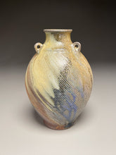 Load image into Gallery viewer, Combed Edo Jar in Cobalt, Yellow Matte &amp; Ash, 8.5&quot;h (Ben Owen III)
