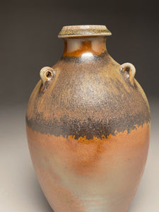 Combed Sung Jar in Copper Penny & Natural Ash, 12"h (Ben Owen III)