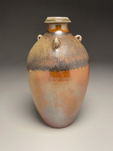 Combed Sung Jar in Copper Penny & Natural Ash, 12"h (Ben Owen III)