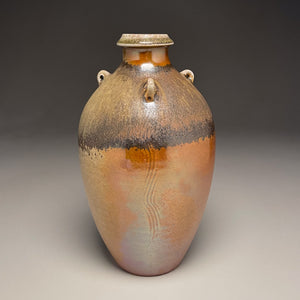 Combed Sung Jar in Copper Penny & Natural Ash, 12"h (Ben Owen III)