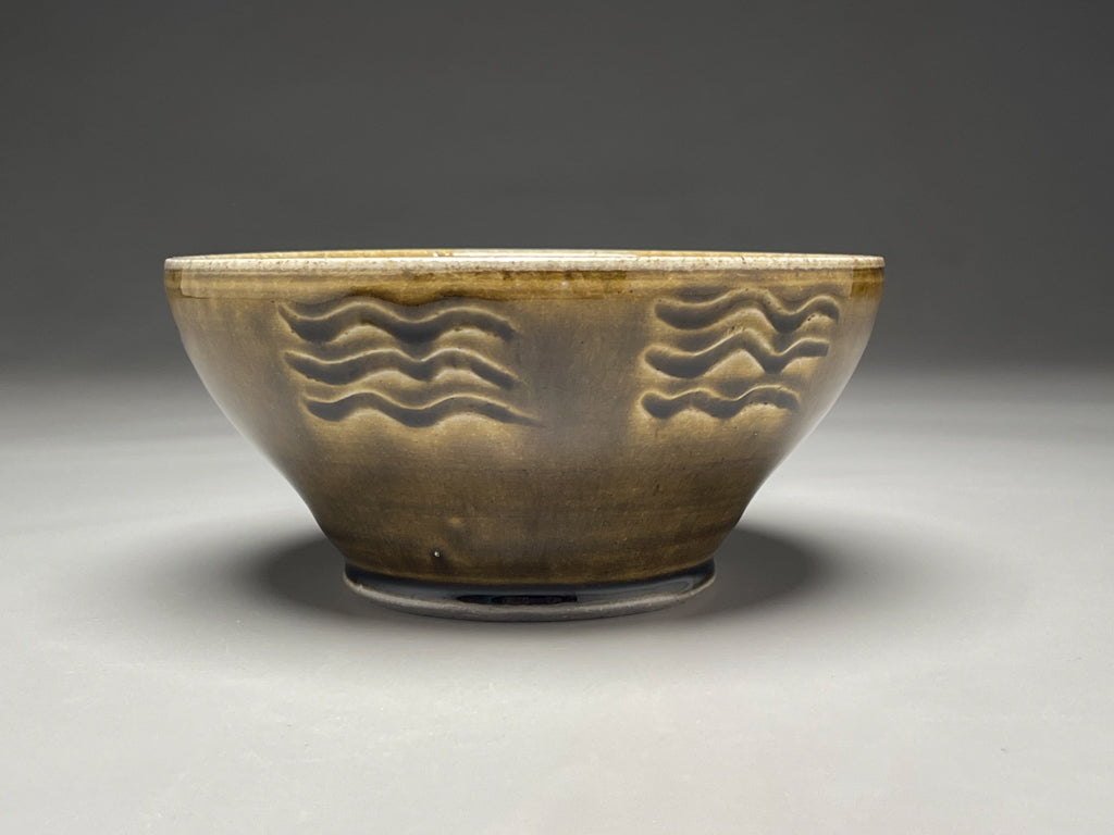 Carved Bowl in Amber Celadon, 7
