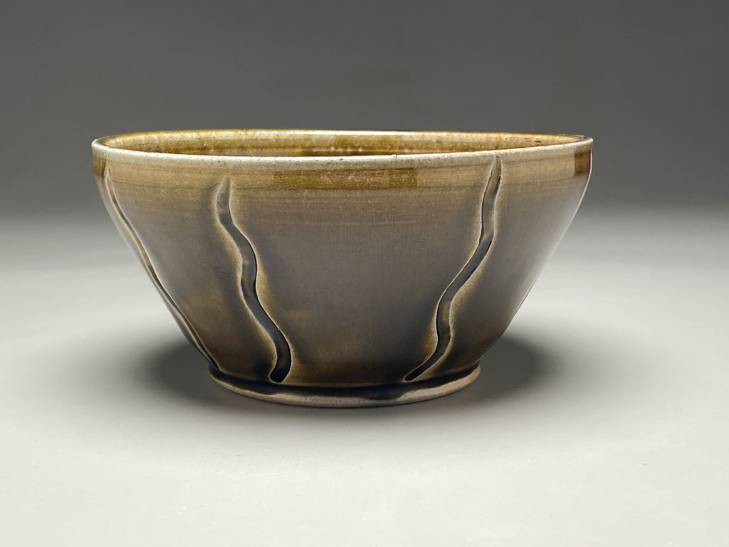 Carved Bowl #2 in Amber Celadon, 7.75