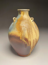 Load image into Gallery viewer, Combed Edo Jar in Cobalt, Yellow Matte &amp; Ash, 11.25&quot;h (Ben Owen III)
