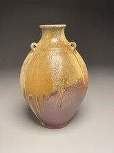 Load image into Gallery viewer, Combed Edo Jar in Cobalt, Yellow Matte &amp; Ash, 11.25&quot;h (Ben Owen III)
