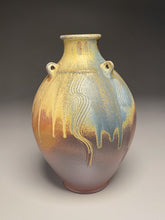 Load image into Gallery viewer, Combed Edo Jar in Cobalt, Yellow Matte &amp; Ash, 11.25&quot;h (Ben Owen III)
