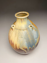 Load image into Gallery viewer, Combed Edo Jar in Cobalt, Yellow Matte &amp; Ash, 11.25&quot;h (Ben Owen III)
