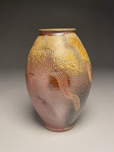 Load image into Gallery viewer, Combed Flower Vase in Ash and Salt Glazes, 10.75&quot;h (Ben Owen III)
