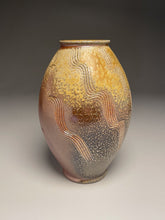 Load image into Gallery viewer, Combed Flower Vase in Ash and Salt Glazes, 10.75&quot;h (Ben Owen III)
