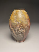 Load image into Gallery viewer, Combed Flower Vase in Ash and Salt Glazes, 10.75&quot;h (Ben Owen III)
