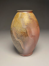 Load image into Gallery viewer, Combed Flower Vase in Ash and Salt Glazes, 10.75&quot;h (Ben Owen III)
