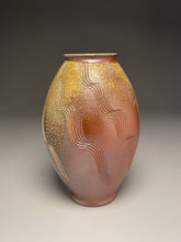 Load image into Gallery viewer, Combed Flower Vase in Ash and Salt Glazes, 10.75&quot;h (Ben Owen III)
